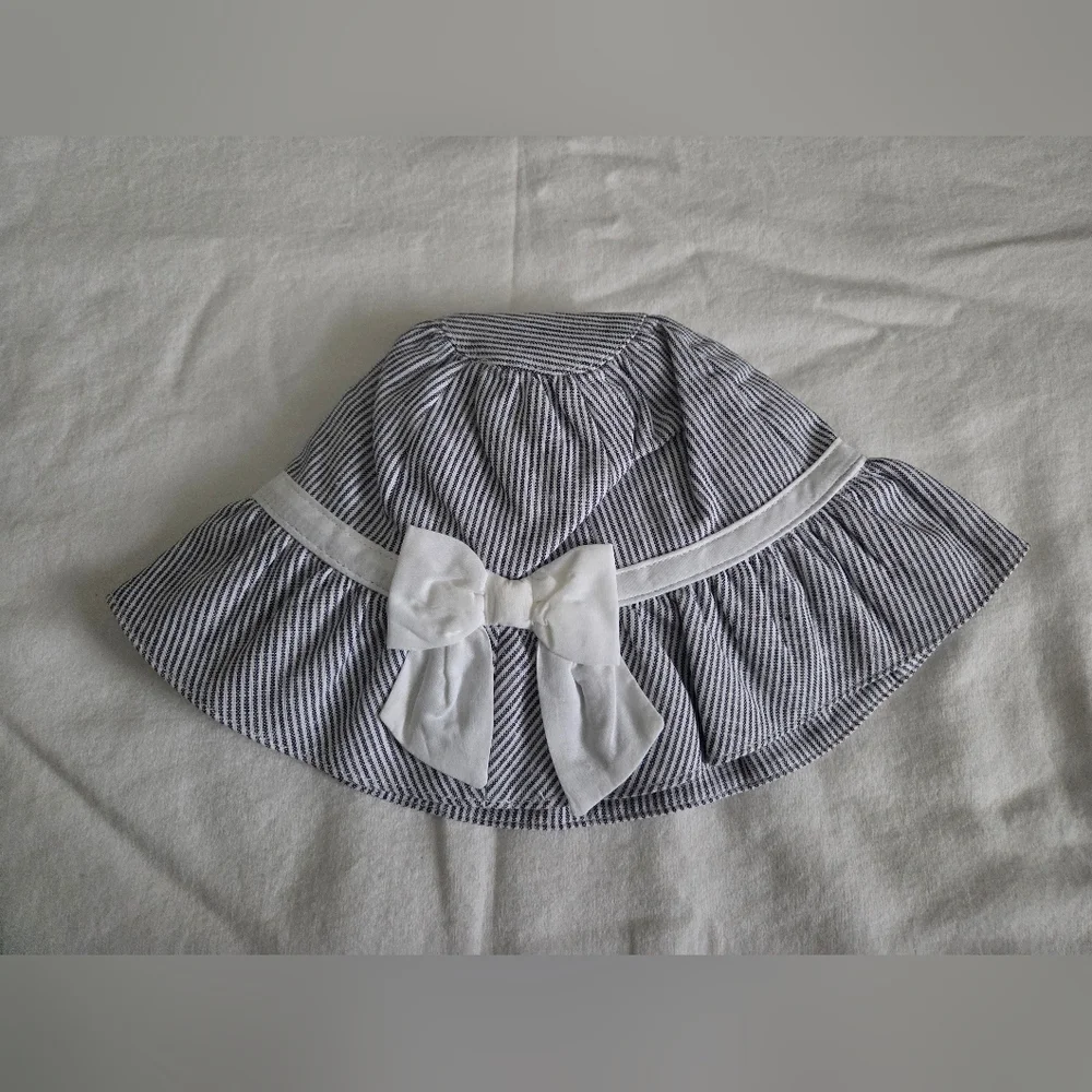 Janie and Jack Striped Sun Hat with Bow